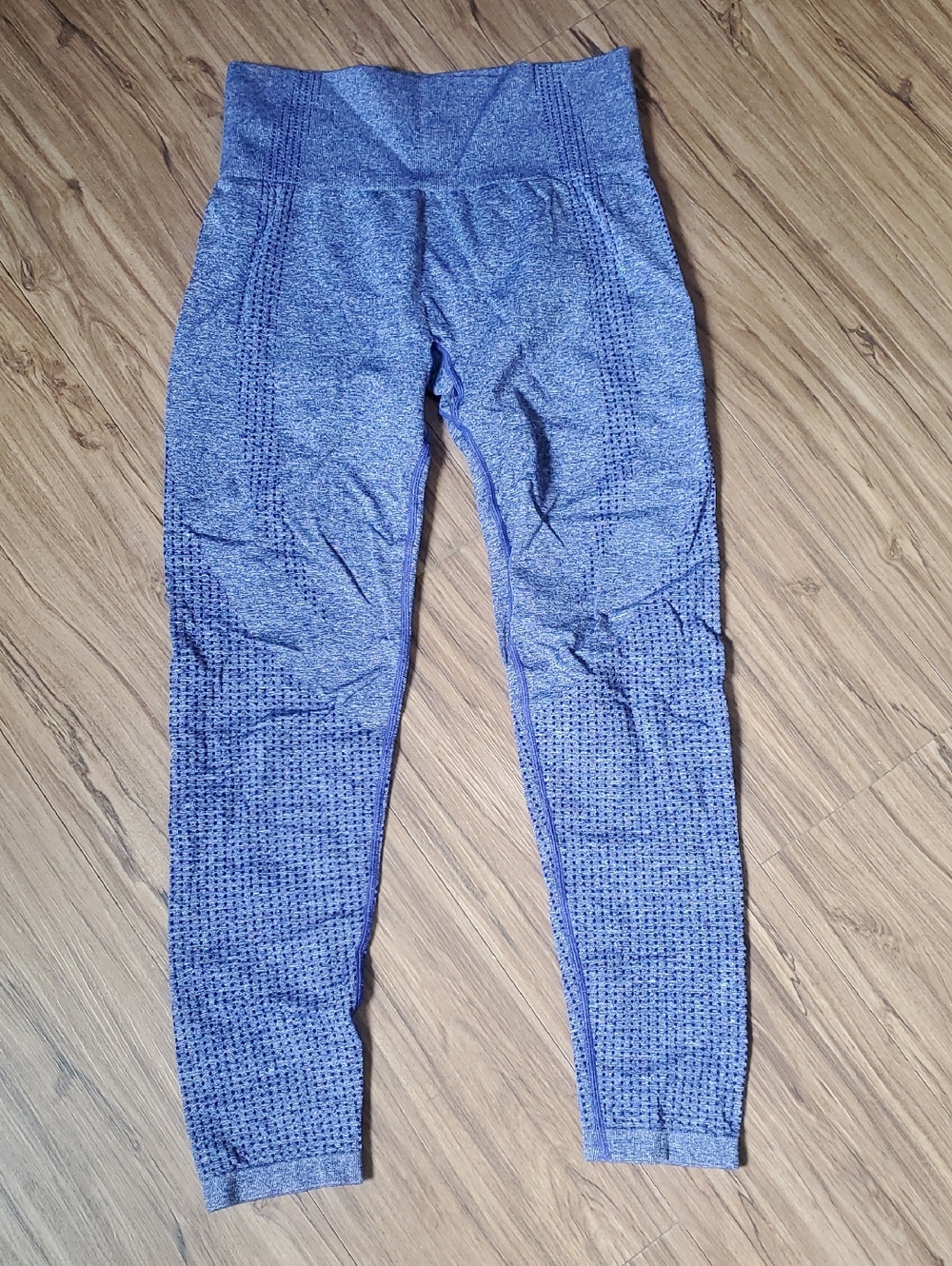 Purple High-Waist Textured Leggings